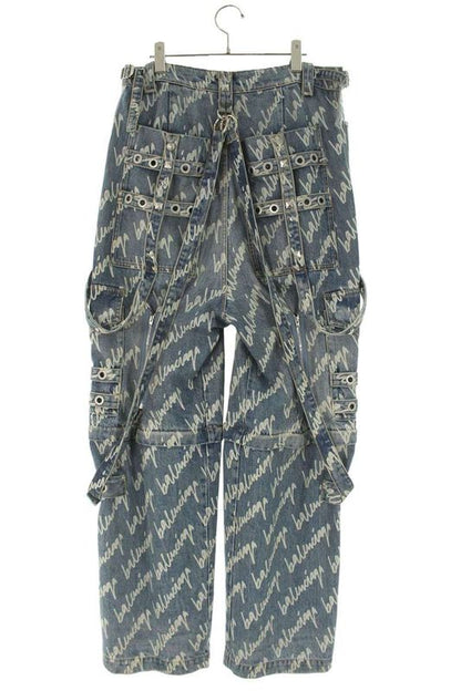 Balenciaga 681693 Tbp47 Raver Studded Embellished Baggy Raver Denim Pants Men 29