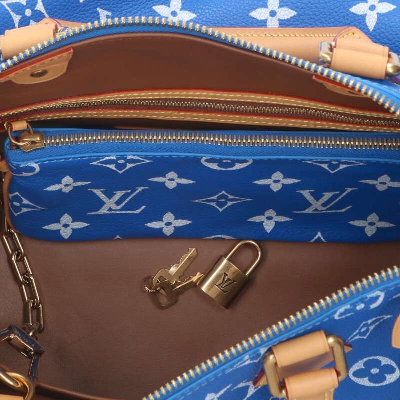 Louis Vuitton M24418 Speedy P9 Bandouliere 40 Monogram Allover Leather Boston