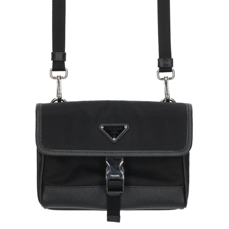 Prada 2zh108 Re-nylon Saffiano Leather Smart Phone Pouch Men's