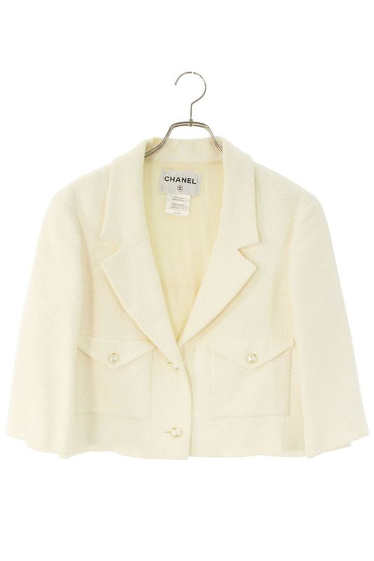 Chanel P43652v31747 Coco Mark Pearl Button Jacket Ladies 42