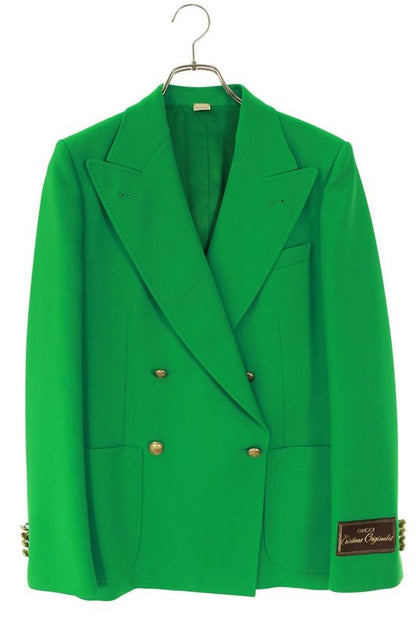 Gucci 726517 Z798c Double Breasted Leather Jacket Women's 40