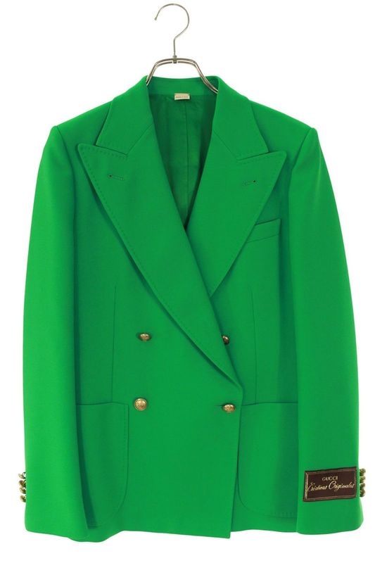 Gucci 726517 Z798c Double Breasted Leather Jacket Women's 40