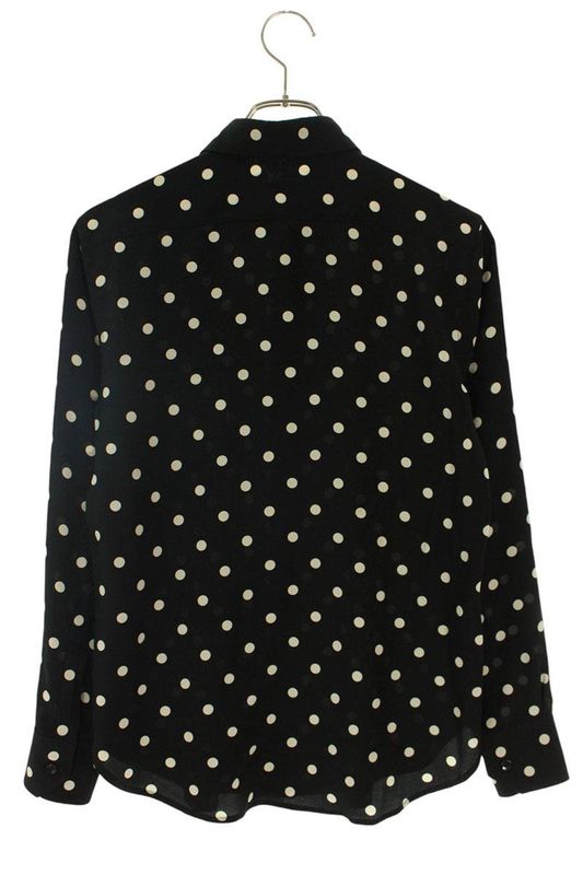 Saint Laurent Paris 395733 Y337j Silk Dot Long Sleeve Shirt Women 36