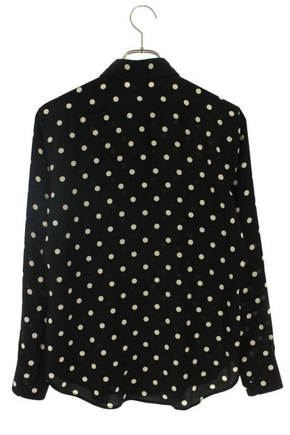 Saint Laurent Paris 395733 Y337j Silk Dot Long Sleeve Shirt Women 36