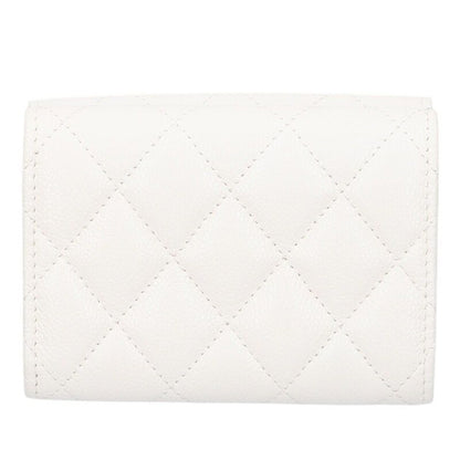 Chanel Caviar Skin Coco Mark Trifold Wallet For Women
