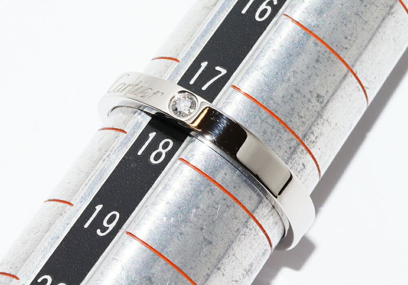 Cartier Ring Pt950 Diamond 2P (007ct) C De Cartier Ring Engraved Ring Width 3mm
