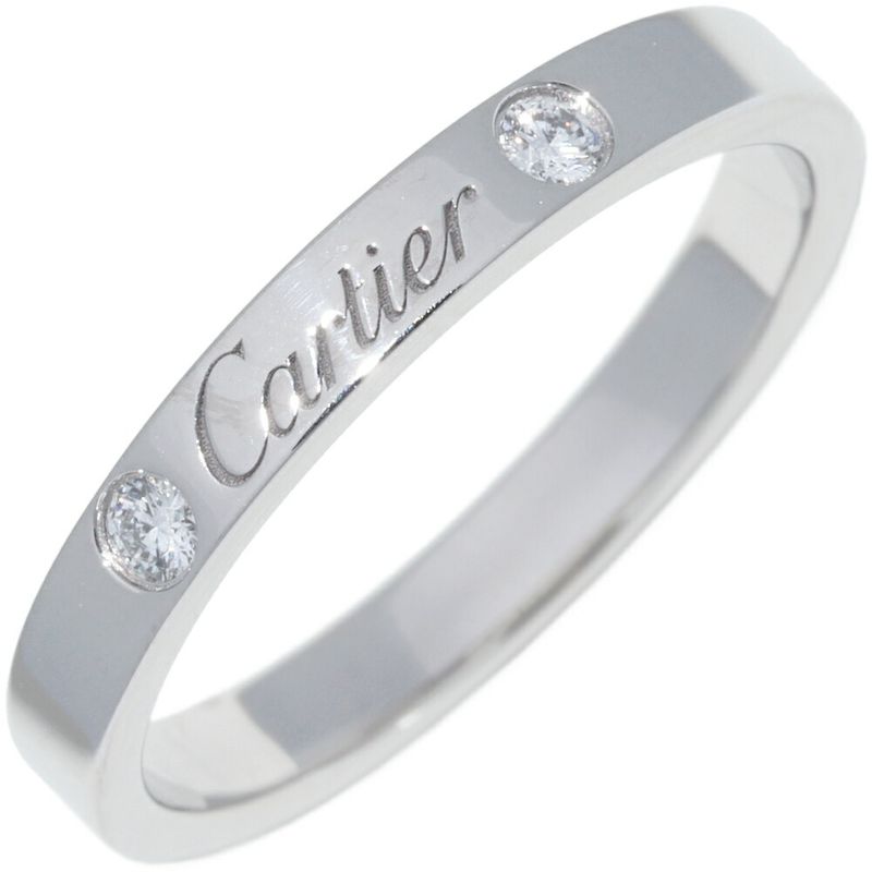 Cartier Ring Pt950 Diamond 2P (007ct) C De Cartier Ring Engraved Ring Width 3mm