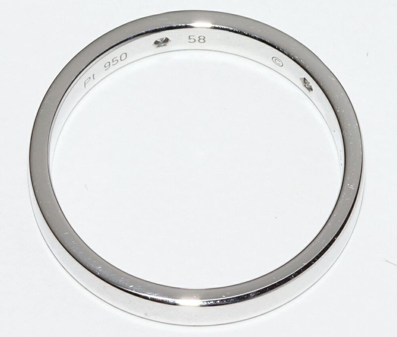 Cartier Ring Pt950 Diamond 2P (007ct) C De Cartier Ring Engraved Ring Width 3mm