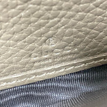 Gucci Long Wallet Jumbo GG 739484 Grey Beige Round Zipper Leather