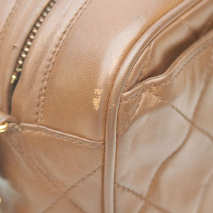 Chanel No 3 Lamb Ghardware Brown Matrasse Logo Zipper Chain Shoulder Bag