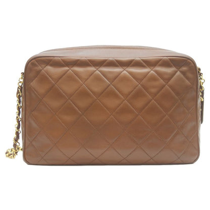 Chanel No 3 Lamb Ghardware Brown Matrasse Logo Zipper Chain Shoulder Bag