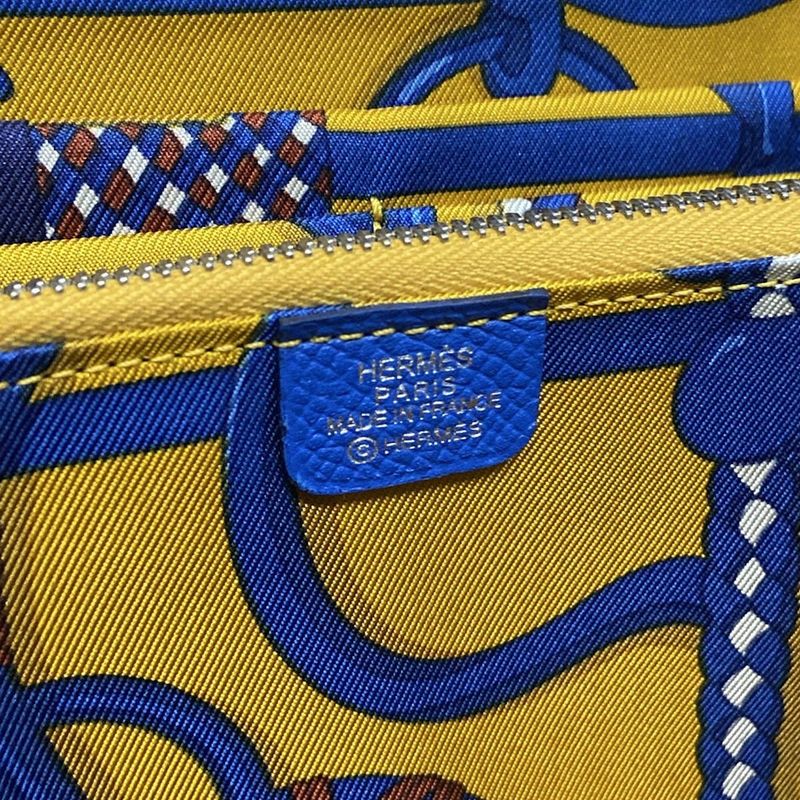 Hermes Azap Long Silk-in Blue Jellyge Panoplie Equestre / Silver Hardware
