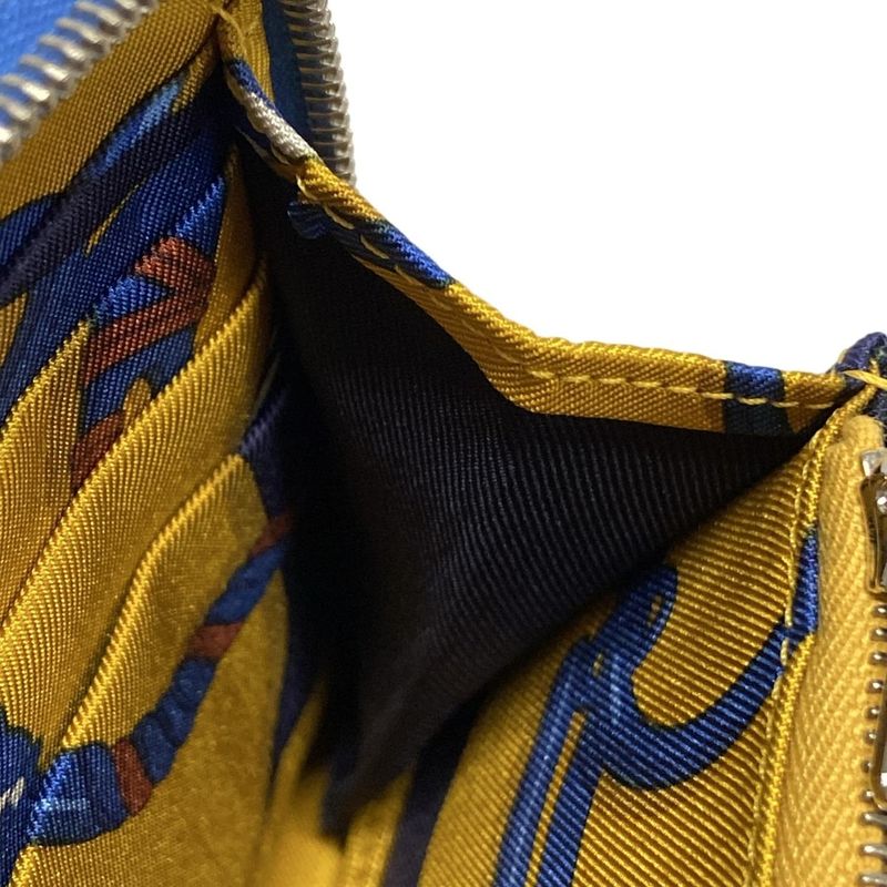 Hermes Azap Long Silk-in Blue Jellyge Panoplie Equestre / Silver Hardware