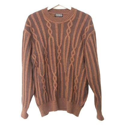 Yvessaint Laurent Long Sleeve Sweater Men's - Dark Brown And Brown Stripe