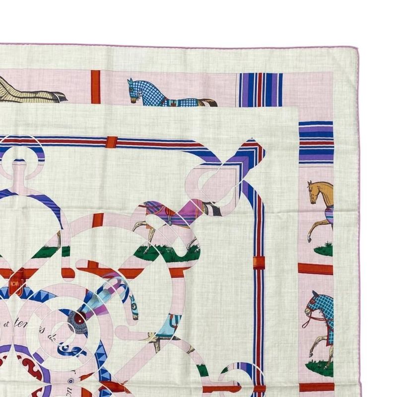 Hermes Shawl Carre Geant140 Eperon D'or Et Tenues de Jour H244216s 01 Natural