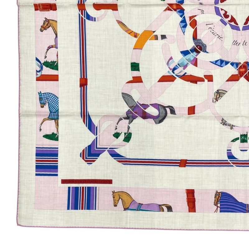 Hermes Shawl Carre Geant140 Eperon D'or Et Tenues de Jour H244216s 01 Natural