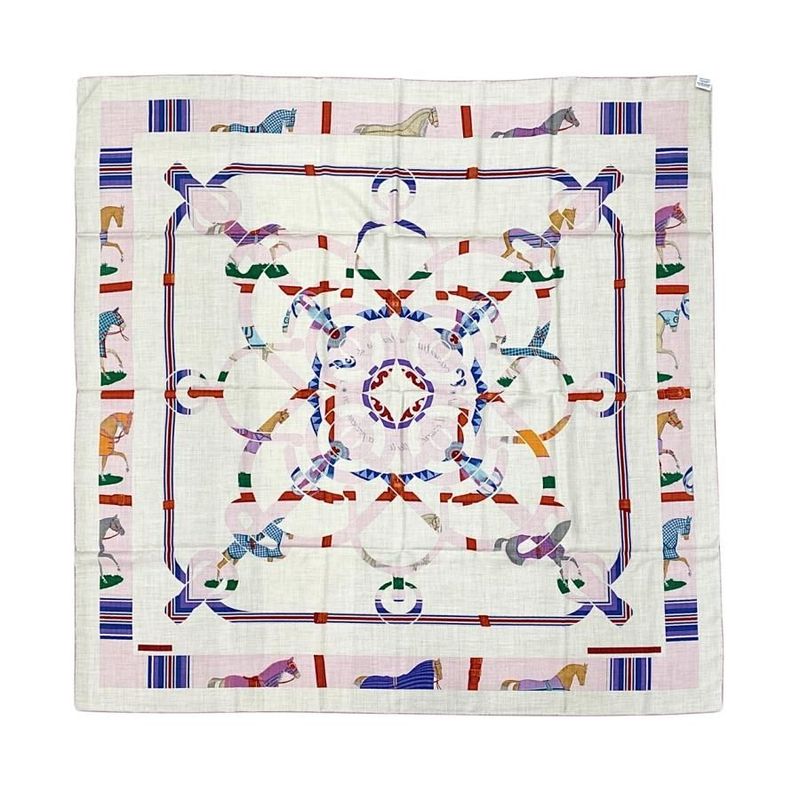 Hermes Shawl Carre Geant140 Eperon D'or Et Tenues de Jour H244216s 01 Natural