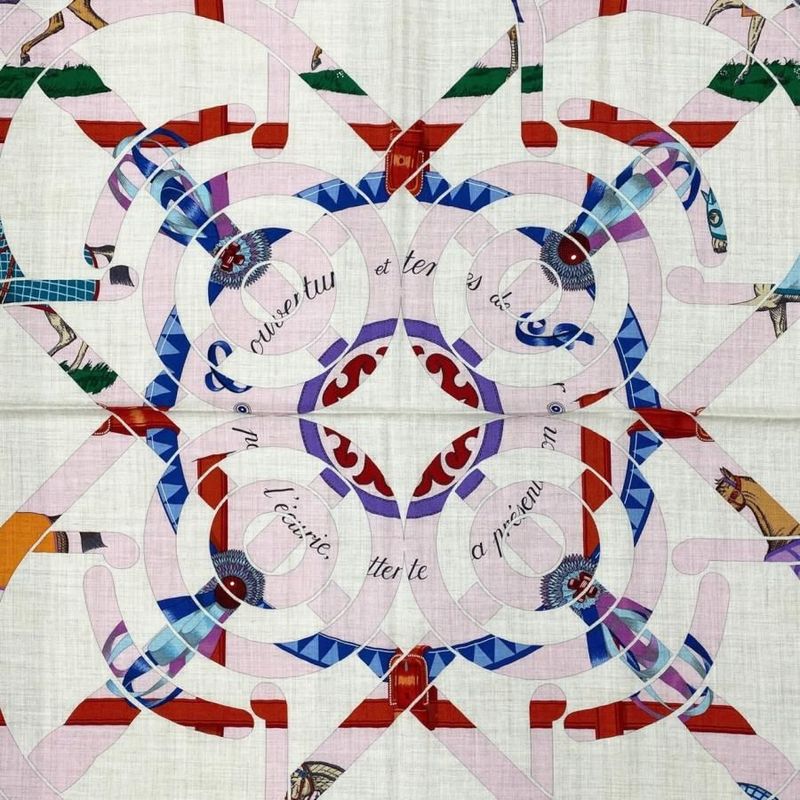 Hermes Shawl Carre Geant140 Eperon D'or Et Tenues de Jour H244216s 01 Natural