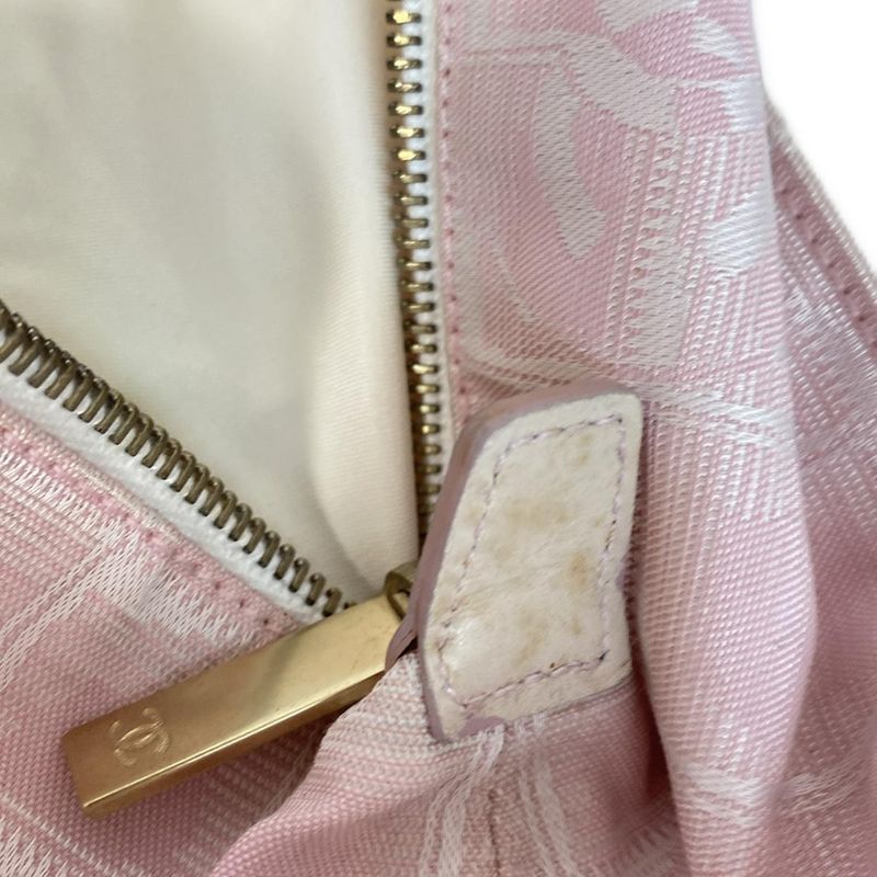 Chanel New Travel Line Tote GM Light Pink X White X Ivory Gold Hardware Leather