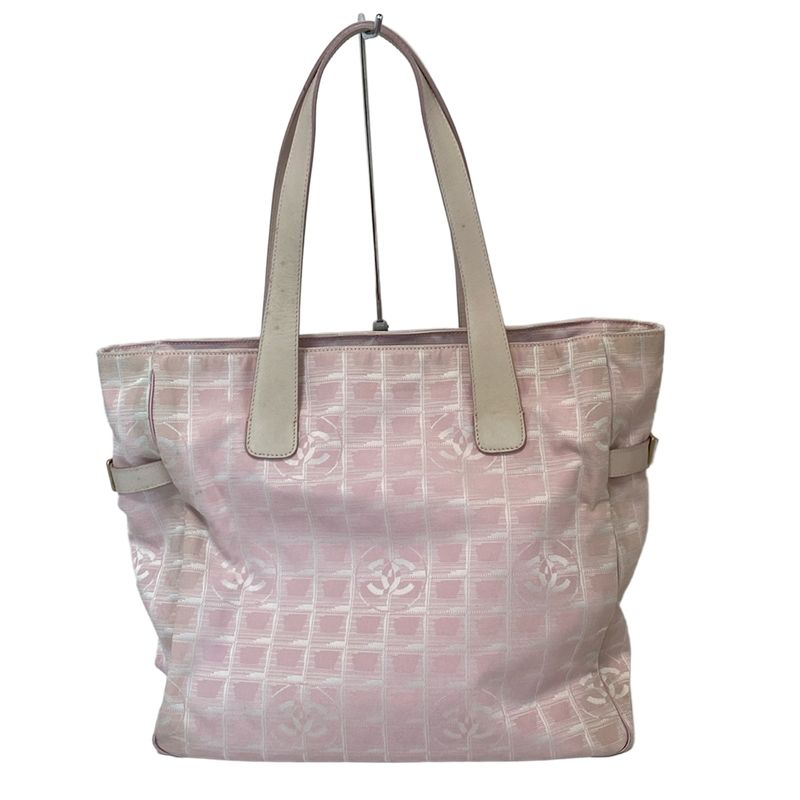 Chanel New Travel Line Tote GM Light Pink X White X Ivory Gold Hardware Leather