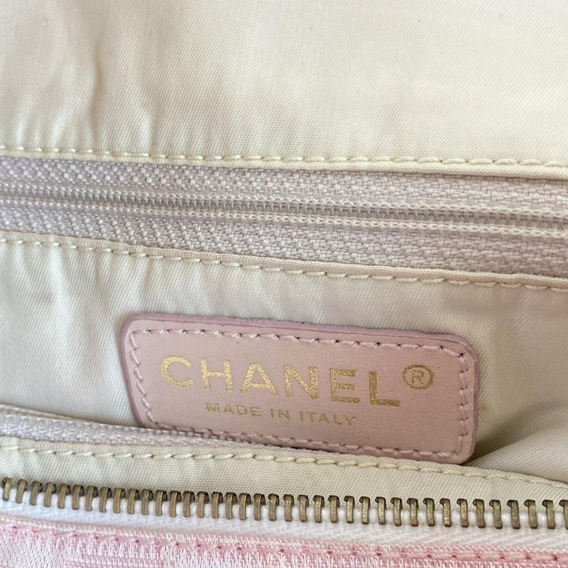 Chanel New Travel Line Tote GM Light Pink X White X Ivory Gold Hardware Leather