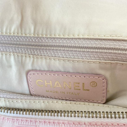 Chanel New Travel Line Tote GM Light Pink X White X Ivory Gold Hardware Leather