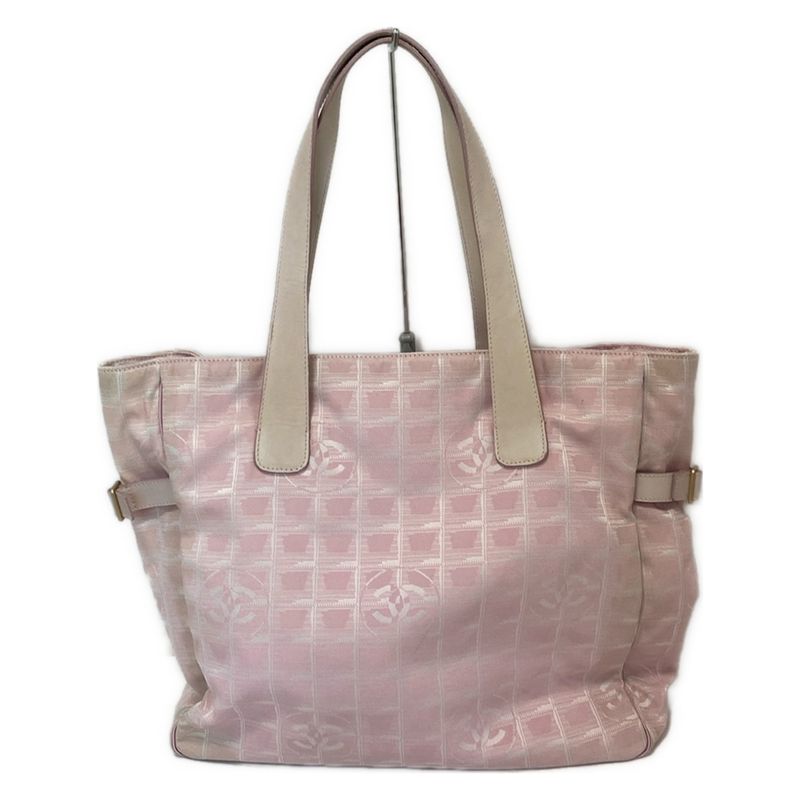 Chanel New Travel Line Tote GM Light Pink X White X Ivory Gold Hardware Leather