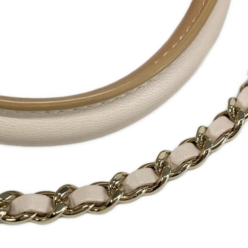 Chanel Shoulder Bag Top Handle Mini Flap Bagmatelasse As2431 Pink Beige Lambskin