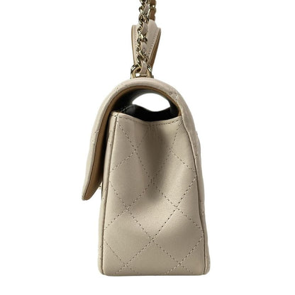 Chanel Shoulder Bag Top Handle Mini Flap Bagmatelasse As2431 Pink Beige Lambskin