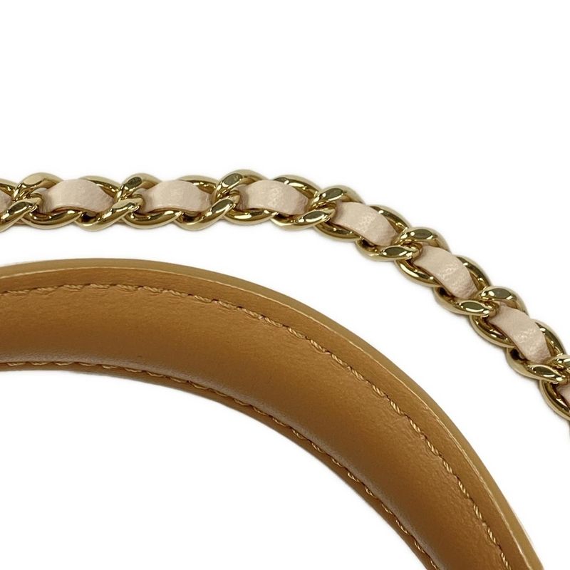 Chanel Shoulder Bag Top Handle Mini Flap Bagmatelasse As2431 Pink Beige Lambskin