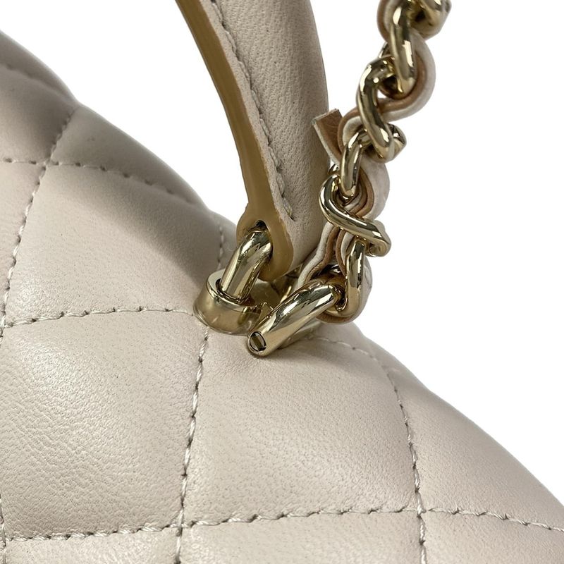 Chanel Shoulder Bag Top Handle Mini Flap Bagmatelasse As2431 Pink Beige Lambskin