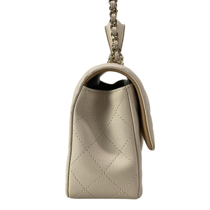 Chanel Shoulder Bag Top Handle Mini Flap Bagmatelasse As2431 Pink Beige Lambskin