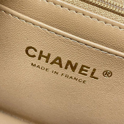 Chanel Shoulder Bag Top Handle Mini Flap Bagmatelasse As2431 Pink Beige Lambskin