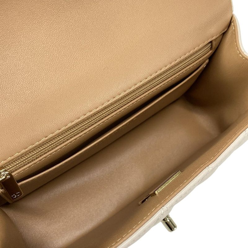 Chanel Shoulder Bag Top Handle Mini Flap Bagmatelasse As2431 Pink Beige Lambskin