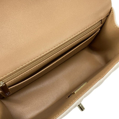 Chanel Shoulder Bag Top Handle Mini Flap Bagmatelasse As2431 Pink Beige Lambskin