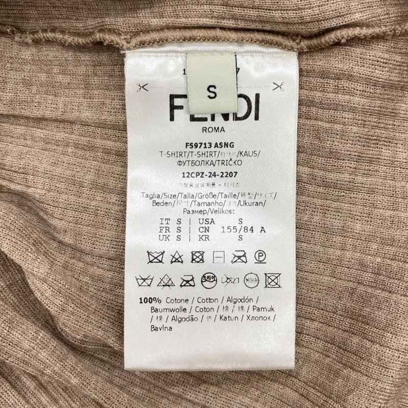 Fendi Short Sleeve Polo Shirt Knit Sweater Floral Motif Fs9713 Asng Size S