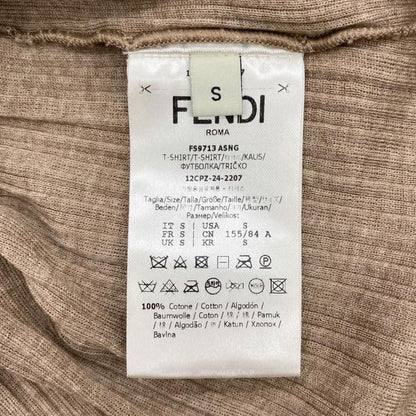 Fendi Short Sleeve Polo Shirt Knit Sweater Floral Motif Fs9713 Asng Size S