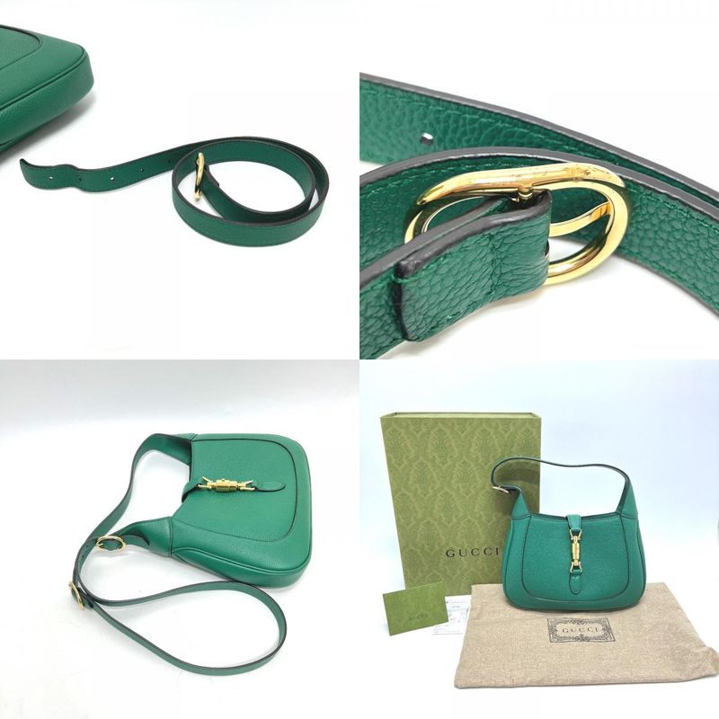 Gucci Shoulder Bag Jackie 1961 Small 810232 Leather Green