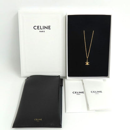 Celine Triomphe Solitaire Necklace Gold Finish Brass Accessory -