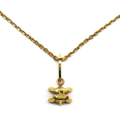 Celine Triomphe Solitaire Necklace Gold Finish Brass Accessory -