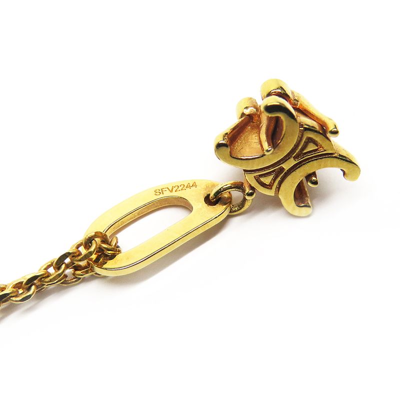 Celine Triomphe Solitaire Necklace Gold Finish Brass Accessory -
