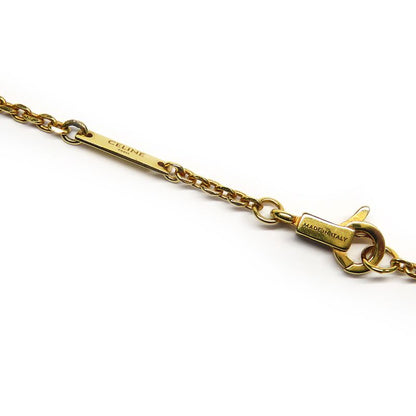 Celine Triomphe Solitaire Necklace Gold Finish Brass Accessory -