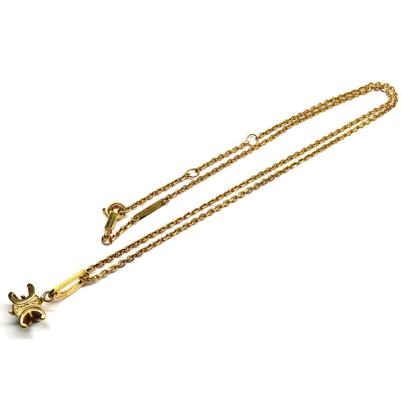 Celine Triomphe Solitaire Necklace Gold Finish Brass Accessory -