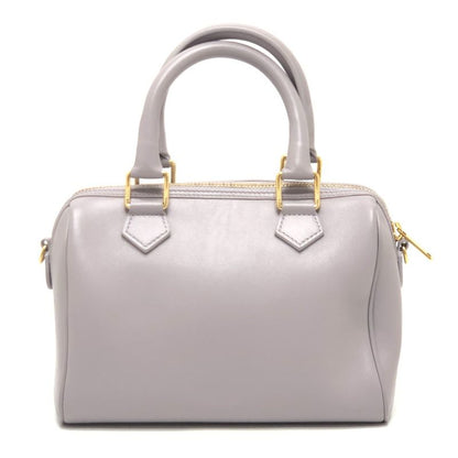 Celine Boston Bag Triomphe Leather Purple