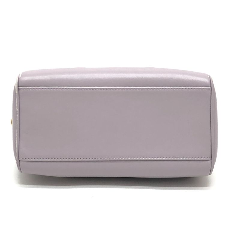 Celine Boston Bag Triomphe Leather Purple