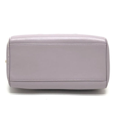 Celine Boston Bag Triomphe Leather Purple
