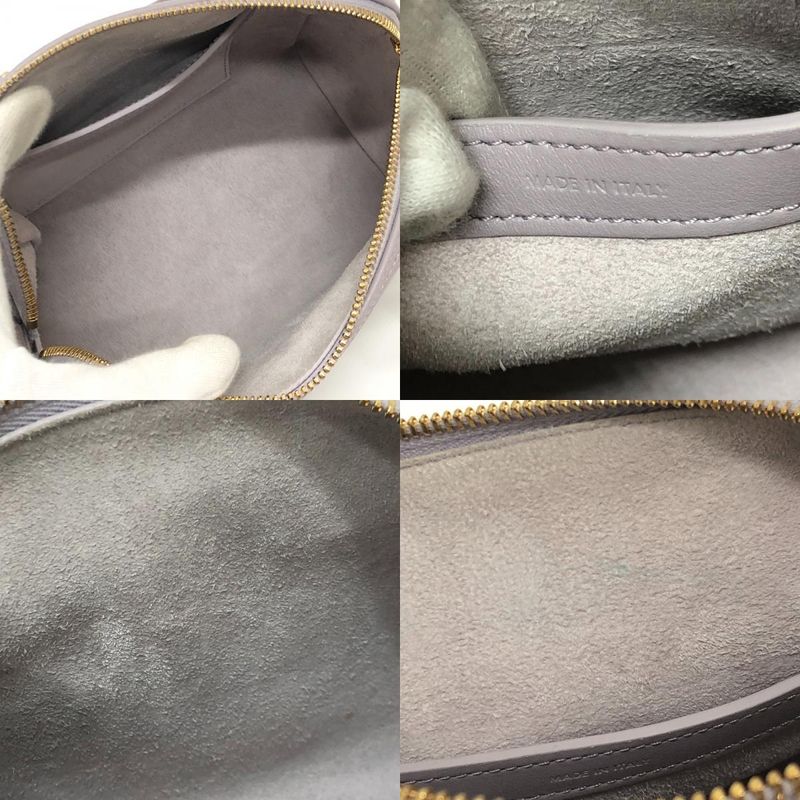 Celine Boston Bag Triomphe Leather Purple
