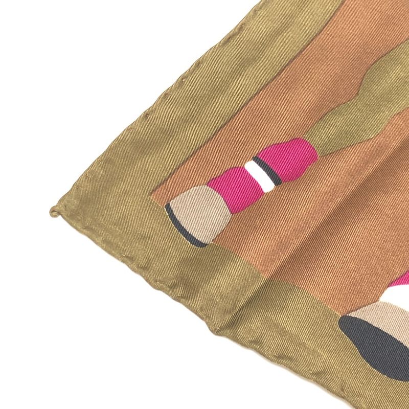 Gucci Scarf Jockey Motif Silk Brown