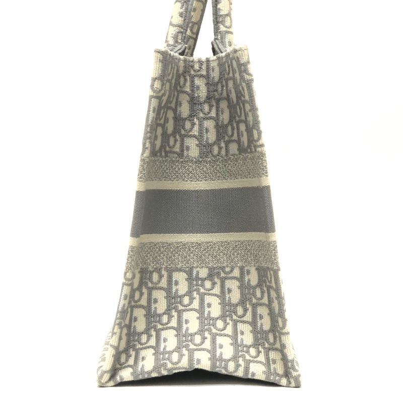 DIOR Tote Bag Book Tote Medium Canvas Gray