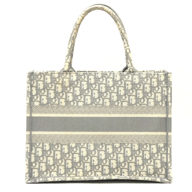 DIOR Tote Bag Book Tote Medium Canvas Gray